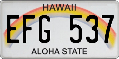 HI license plate EFG537
