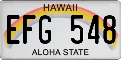 HI license plate EFG548