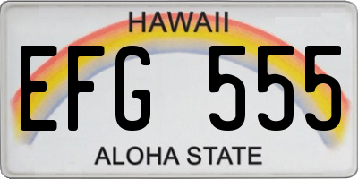 HI license plate EFG555
