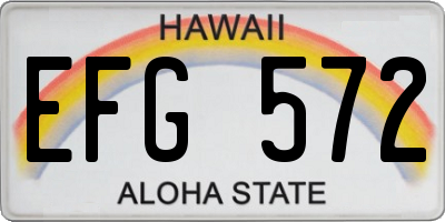 HI license plate EFG572
