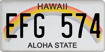 HI license plate EFG574