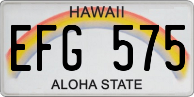 HI license plate EFG575