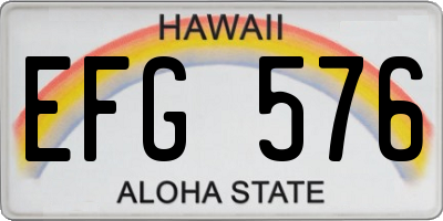 HI license plate EFG576