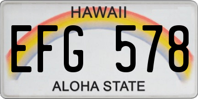 HI license plate EFG578