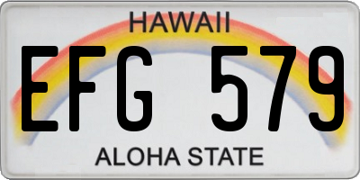 HI license plate EFG579