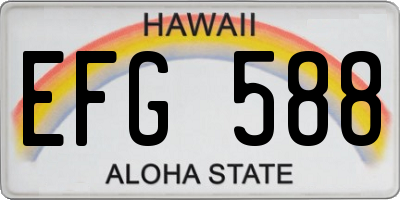 HI license plate EFG588