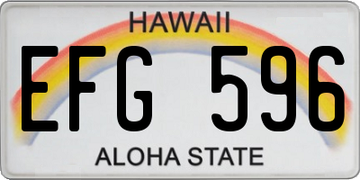 HI license plate EFG596