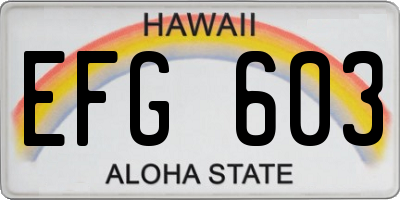 HI license plate EFG603