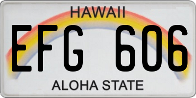 HI license plate EFG606