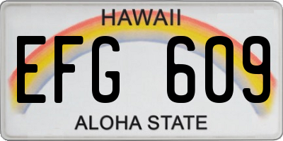 HI license plate EFG609