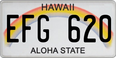 HI license plate EFG620