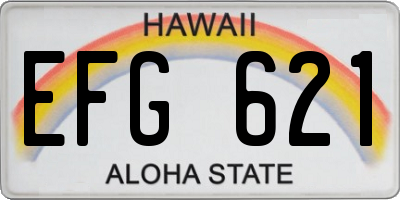 HI license plate EFG621