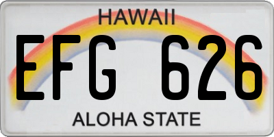 HI license plate EFG626