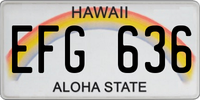 HI license plate EFG636