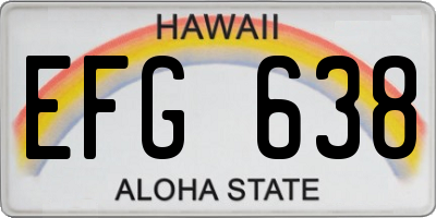 HI license plate EFG638