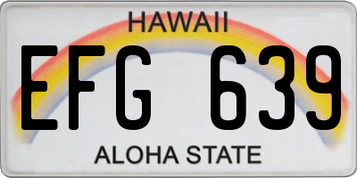 HI license plate EFG639