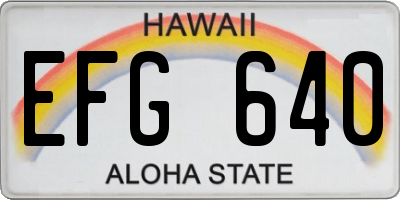 HI license plate EFG640