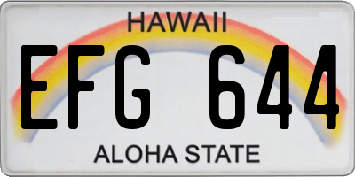 HI license plate EFG644