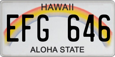 HI license plate EFG646