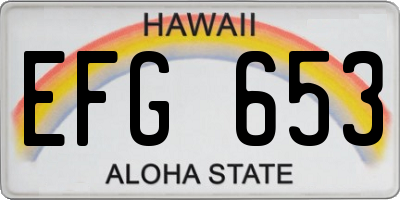 HI license plate EFG653