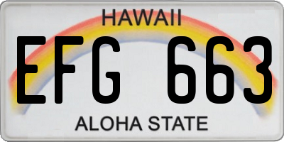 HI license plate EFG663