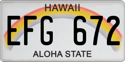 HI license plate EFG672