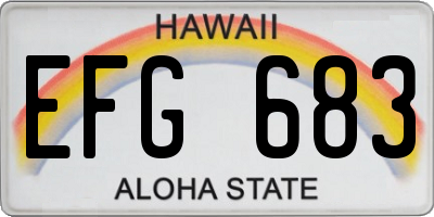 HI license plate EFG683
