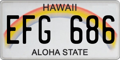 HI license plate EFG686