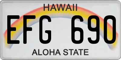 HI license plate EFG690