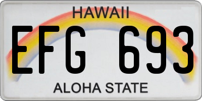 HI license plate EFG693