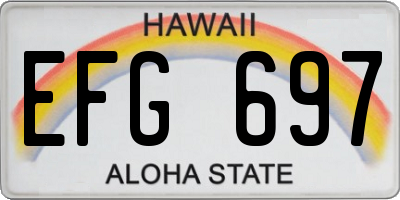 HI license plate EFG697