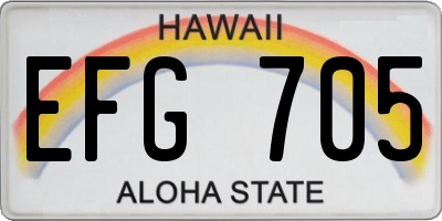 HI license plate EFG705
