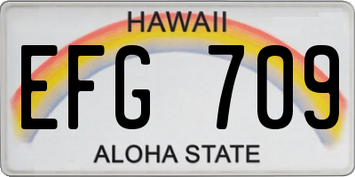 HI license plate EFG709