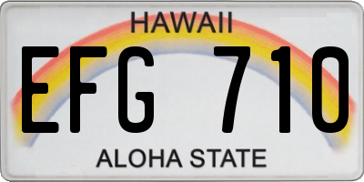 HI license plate EFG710