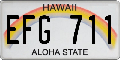 HI license plate EFG711