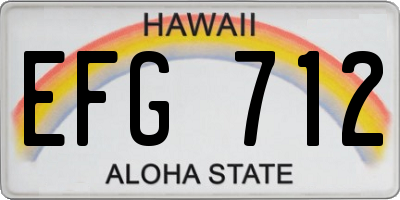 HI license plate EFG712
