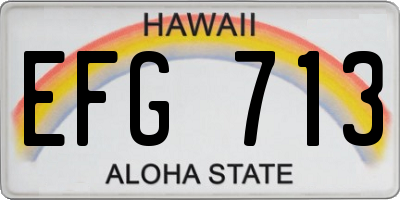 HI license plate EFG713