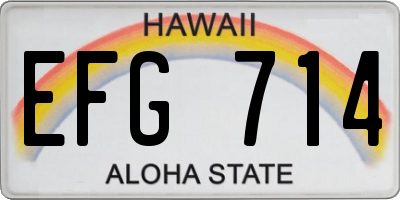 HI license plate EFG714