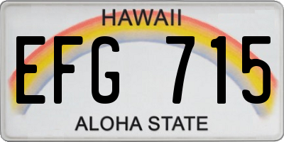 HI license plate EFG715
