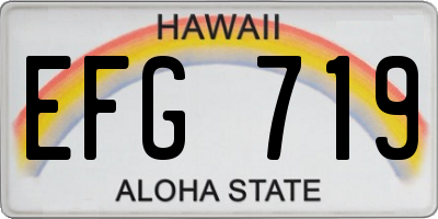 HI license plate EFG719