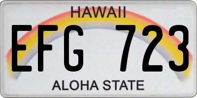 HI license plate EFG723
