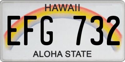 HI license plate EFG732