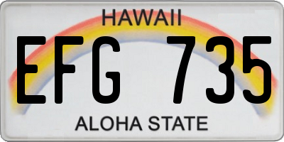 HI license plate EFG735