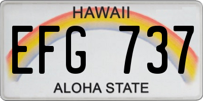 HI license plate EFG737
