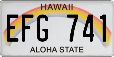 HI license plate EFG741