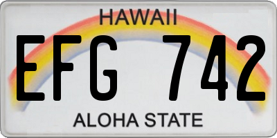 HI license plate EFG742