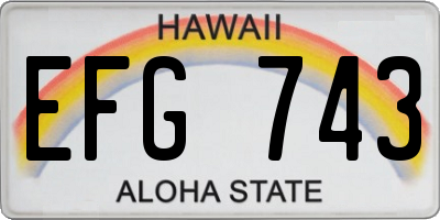 HI license plate EFG743