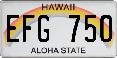 HI license plate EFG750
