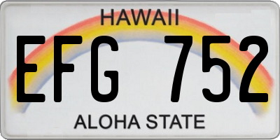 HI license plate EFG752