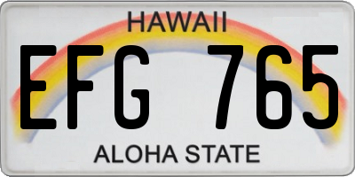 HI license plate EFG765
